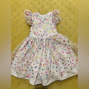 Colorful Metallic Polka Dot Girls Dress